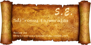 Sárossy Eszmeralda névjegykártya
